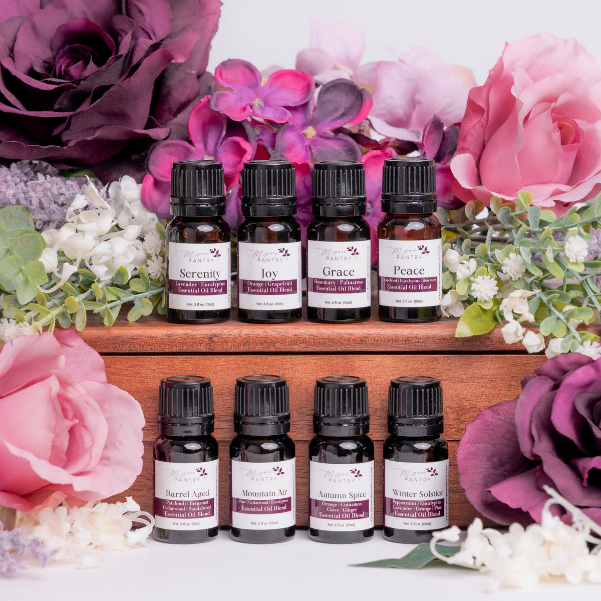 Megan's Pantry half-ounce essential oil blend set bottles