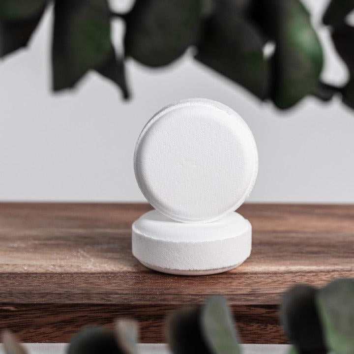 Handcrafted menthol and eucalyptus aromatherapy shower steamers from Megan's Pantry