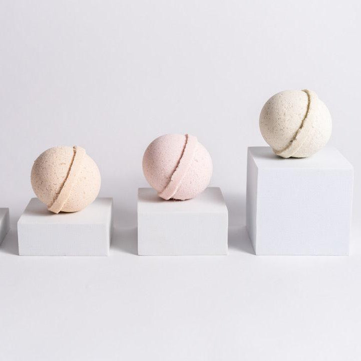 Handcrafted aromatherapy bath bomb from Megan's Pantry, made with pure essential oils