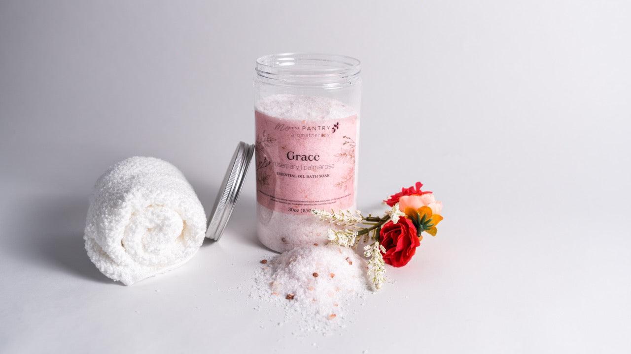 Spa experience bath soak salt blend with essential oils and minerals from himalayan pink salt and calming effects from essential oil blends from megans pantry lavender eucalyptus grapefruit rosemary detox bath aromatherapy for relaxation and muscle relief tension relief and promote sleep and healthy living holistic solutions for body and mind