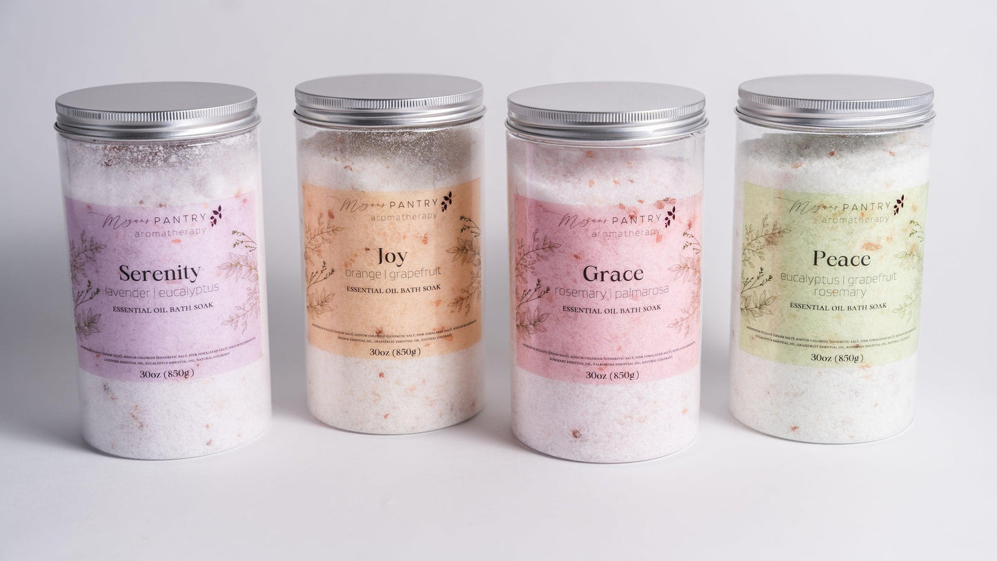 Spa experience bath soak salt blend with essential oils and minerals from himalayan pink salt and calming effects from essential oil blends from megans pantry lavender eucalyptus grapefruit rosemary detox bath aromatherapy for relaxation and muscle relief tension relief and promote sleep and healthy living holistic solutions for body and mind