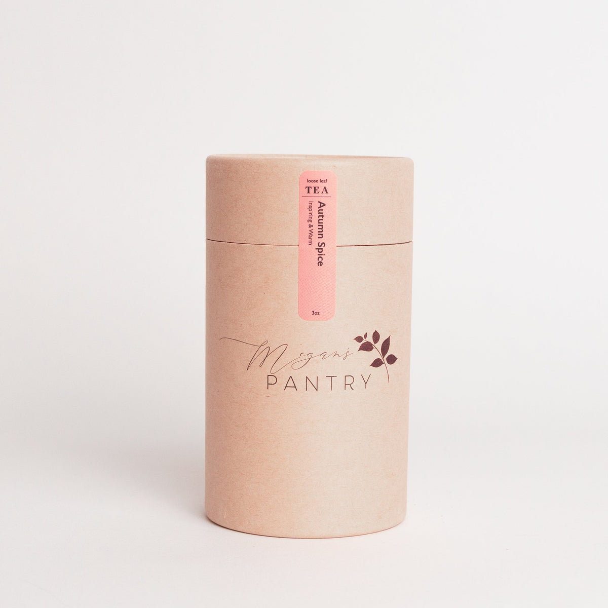 Megan’s Pantry Autumn Spice Black Tea – a cozy blend of black tea, pumpkin spice, vanilla, and orange for a warm, comforting fall sip