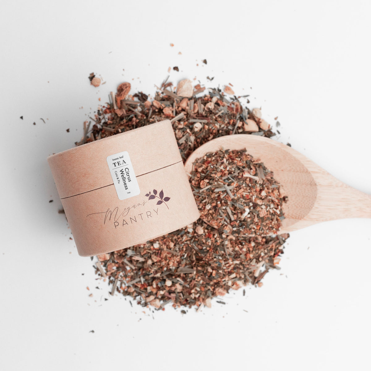 Megan's Pantry Be Well tea gift set with artisan tea sampler and gemmed infuser in a gift box
