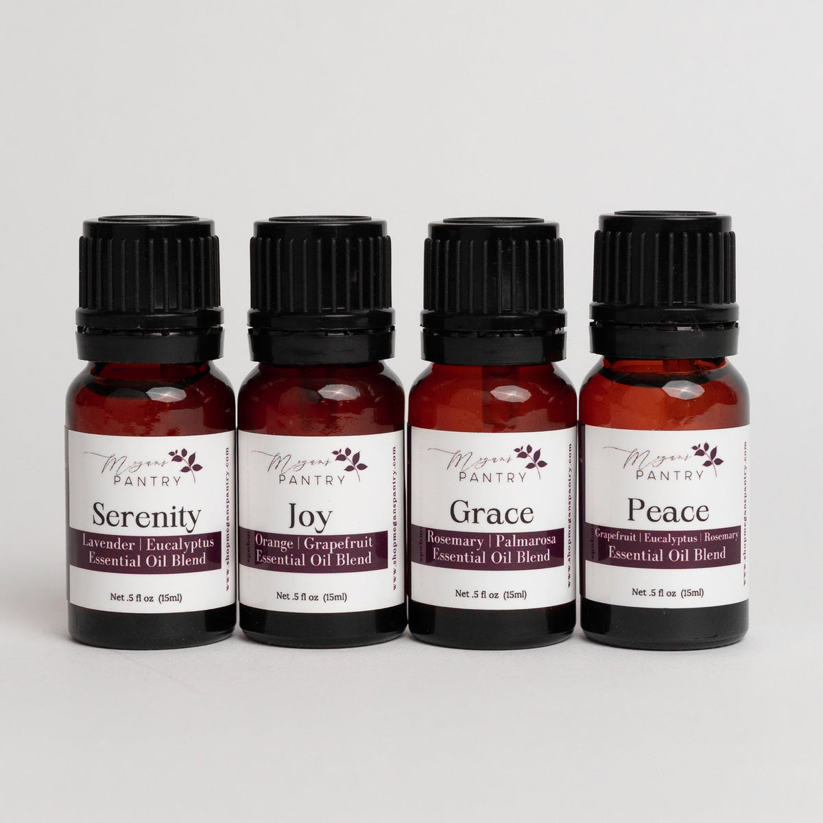 Megan's Pantry half-ounce essential oil blend set bottles