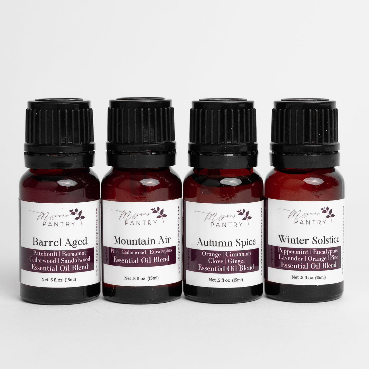Megan's Pantry half-ounce essential oil blend set bottles