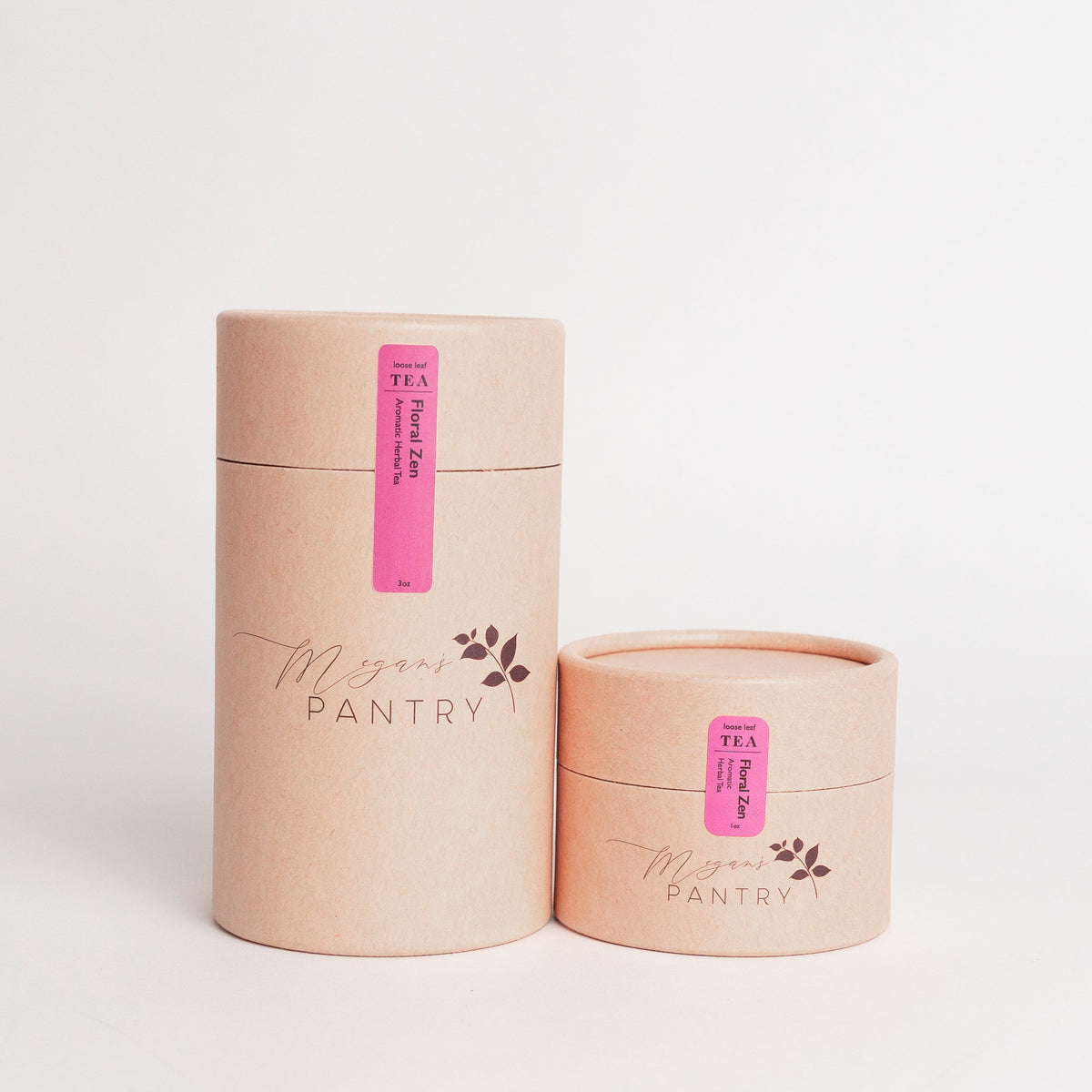 Megan’s Pantry Floral Zen Herbal Tea – a calming blend of green rooibos, jasmine, lavender, rose, and chamomile for peaceful relaxation