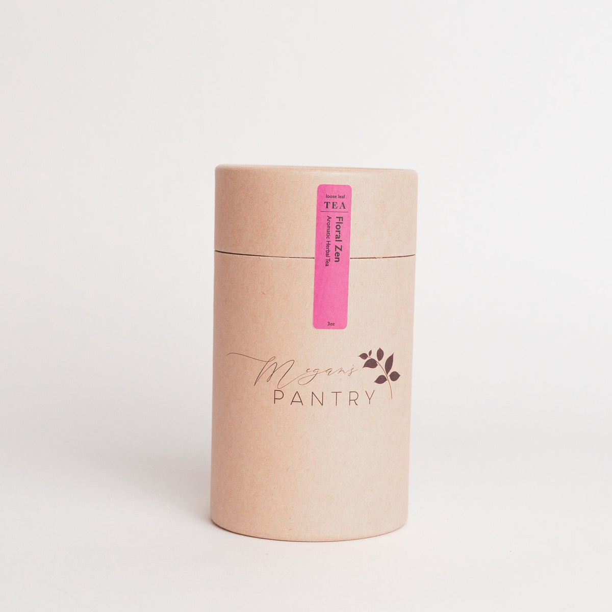 Megan’s Pantry Floral Zen Herbal Tea – a calming blend of green rooibos, jasmine, lavender, rose, and chamomile for peaceful relaxation