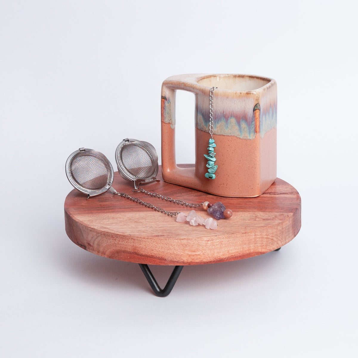 Megan's Pantry Be Well tea gift set with artisan tea sampler and gemmed infuser in a gift box