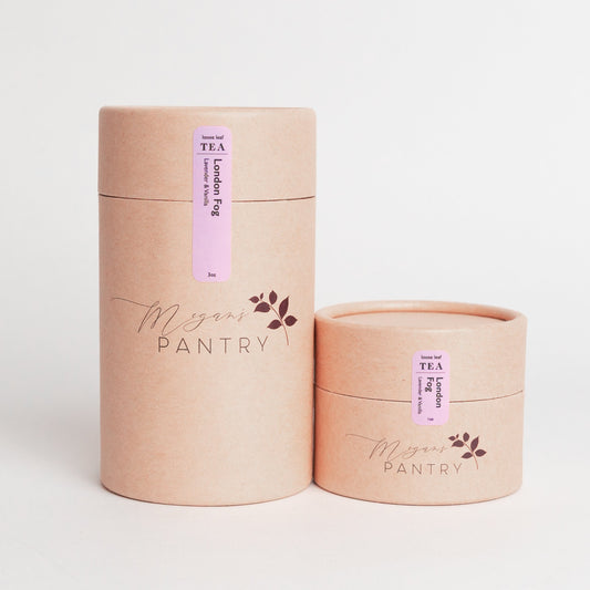 Megan’s Pantry London Fog Black Tea – a soothing blend of lavender, vanilla, and bergamot for the perfect creamy London Fog latte