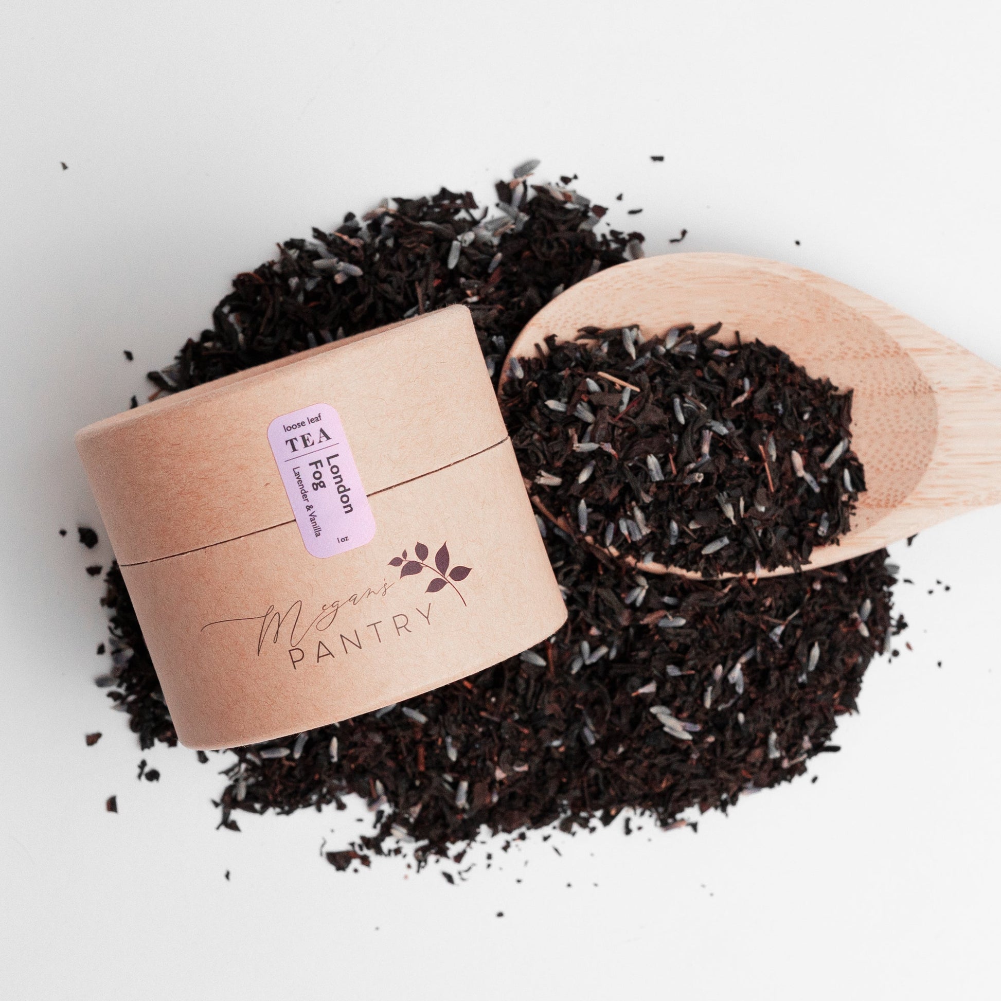 Megan’s Pantry London Fog Black Tea – a soothing blend of lavender, vanilla, and bergamot for the perfect creamy London Fog latte