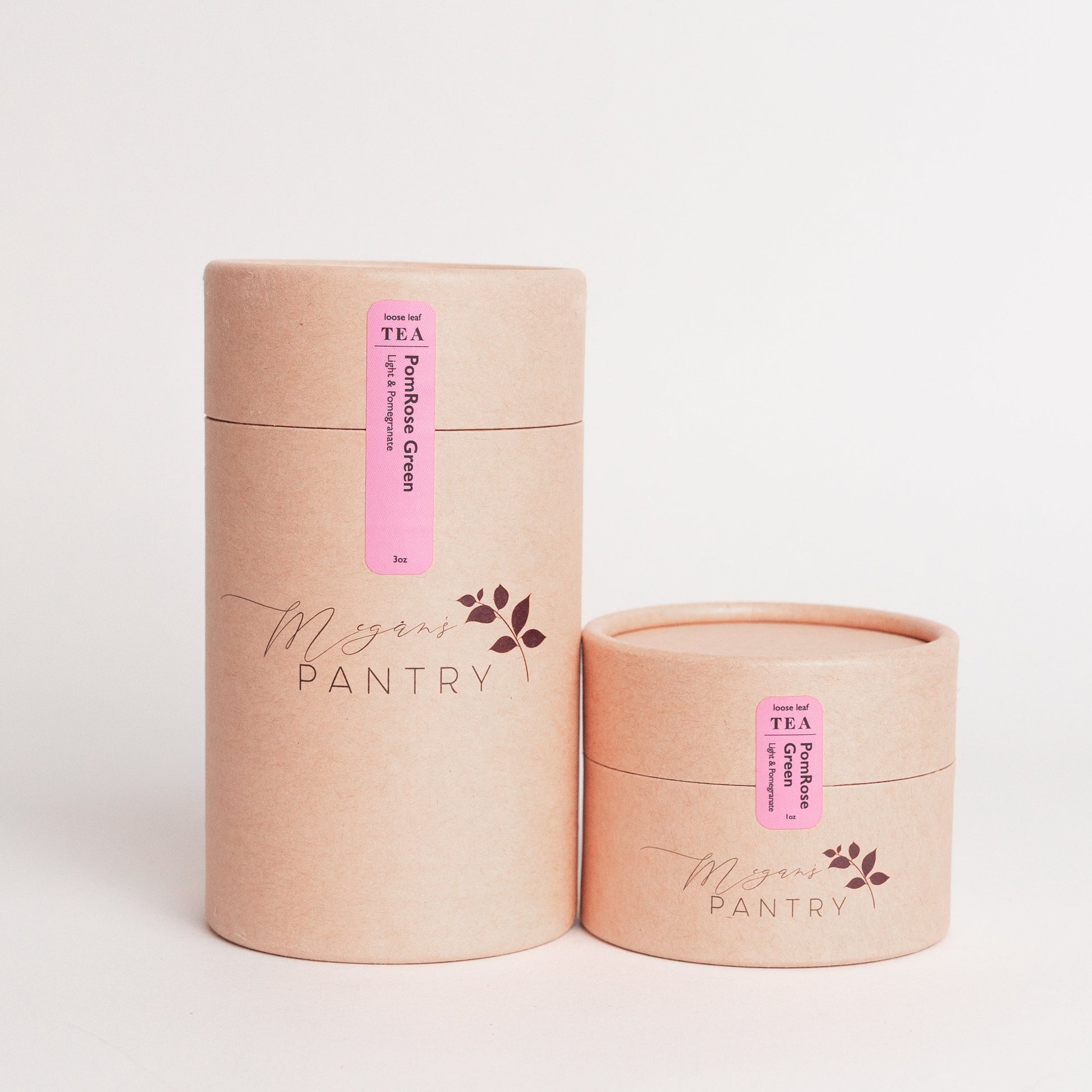 Megan’s Pantry PomRose Green Tea – a refreshing blend of green tea, rose, hibiscus, and pomegranate for a light, fruity floral infusion
