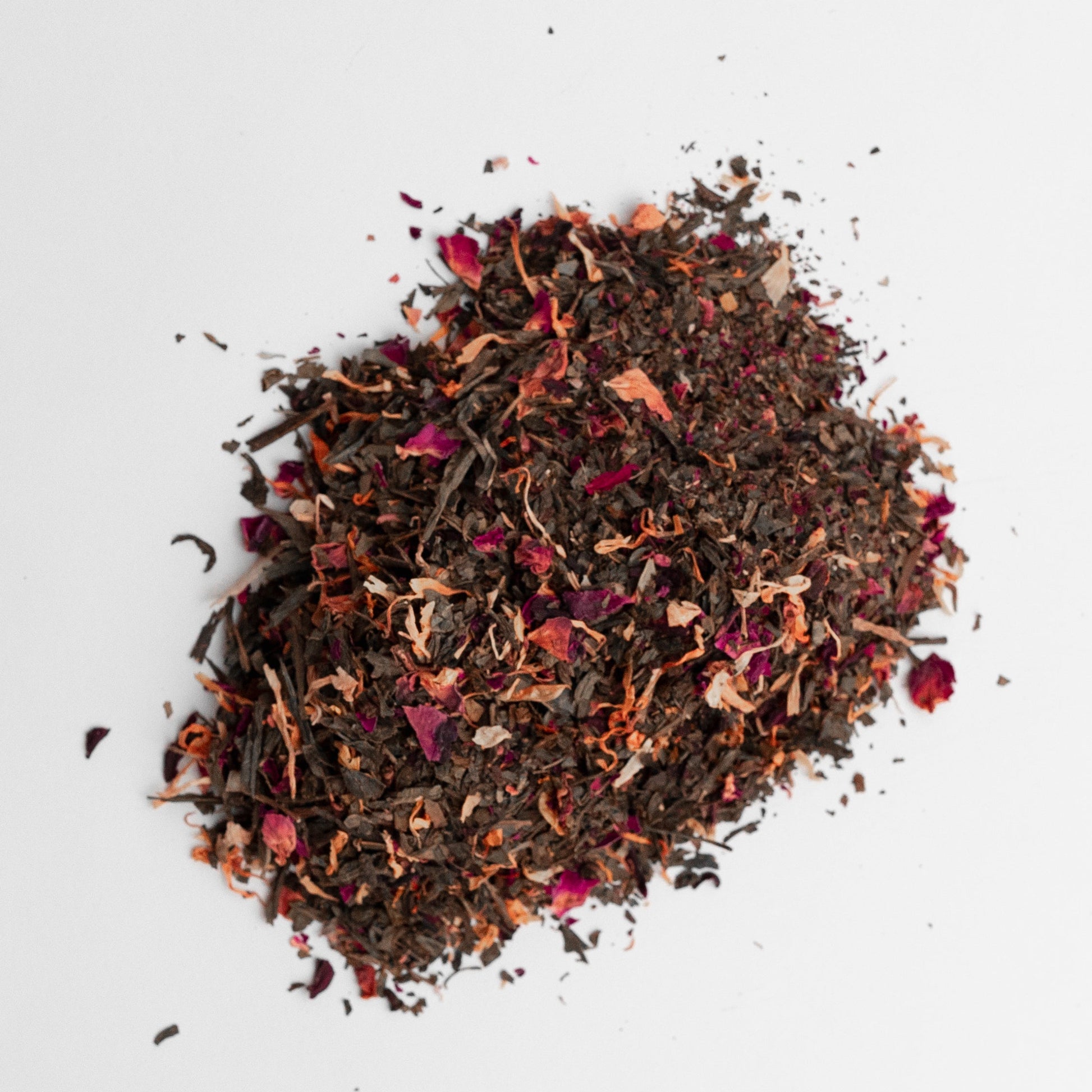Megan’s Pantry PomRose Green Tea – a refreshing blend of green tea, rose, hibiscus, and pomegranate for a light, fruity floral infusion