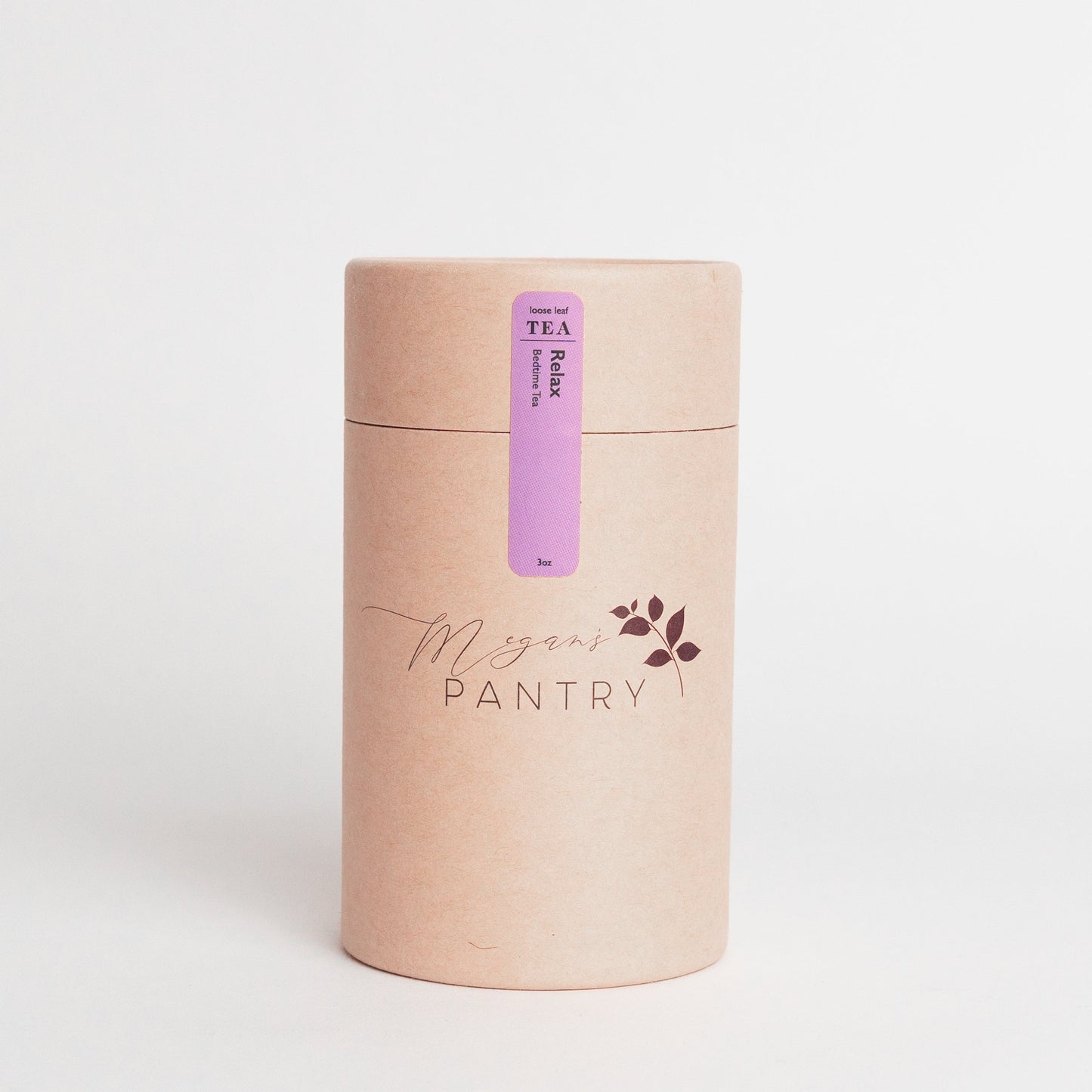 Megan’s Pantry Relax Herbal Tea – a calming blend of chamomile, lavender, and valerian root for soothing, caffeine-free relaxation