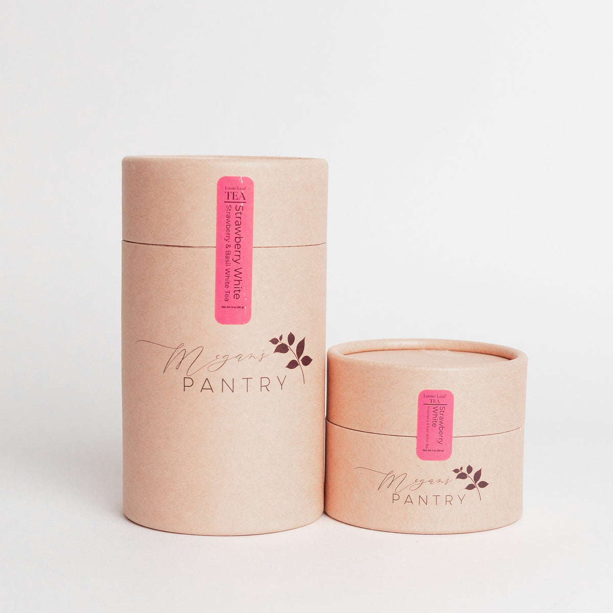 Megan's Pantry Strawberry White Tea with hibiscus, lemongrass, rose hips, and real strawberries