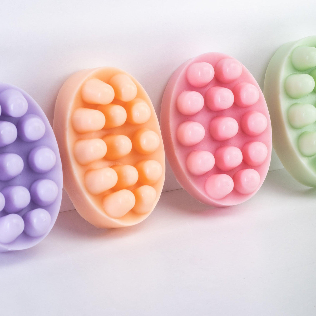 Handcrafted triple butter massage soap bar with massaging tips from Megan's Pantry, made with essential oils