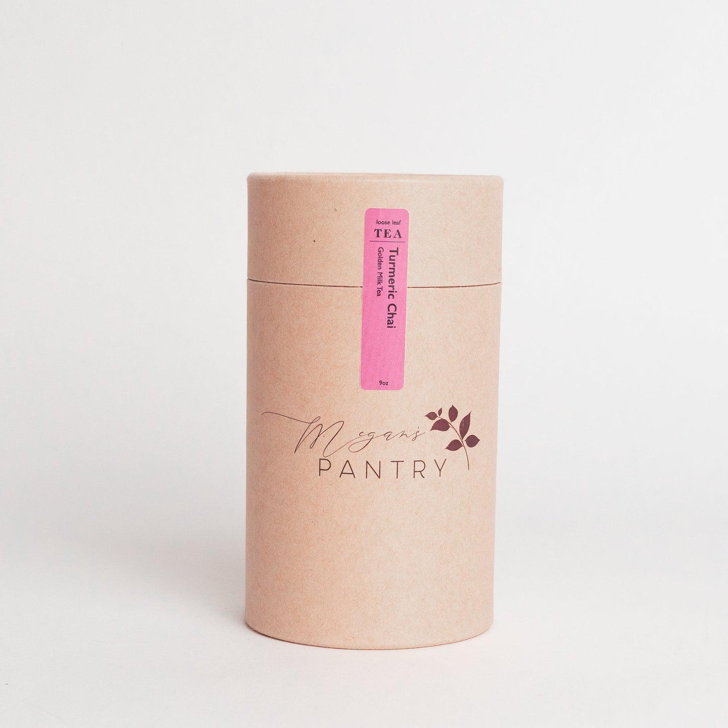 Megan’s Pantry Turmeric Chai – a caffeine-free golden milk blend with turmeric, ginger, cinnamon, and black pepper for a warming wellness tea